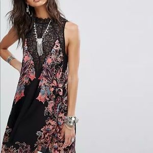 Free People Marsha Printed High neck flowy tank dress size XS